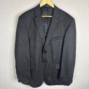 Grafton 100% Cashmere Blazer Jacket Men 46 Charcoal Gray Sports Coat